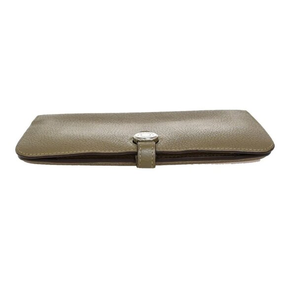 RFHERMES Logo Dogon GM Long Bifold Wallet Square N Leather Brown France 88RF420 - Picture 6 of 15